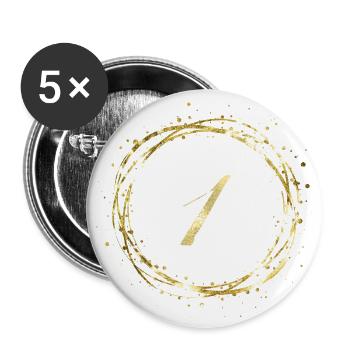 1 - Buttons groß 56 mm (5er Pack) - Weiß - Vorne
