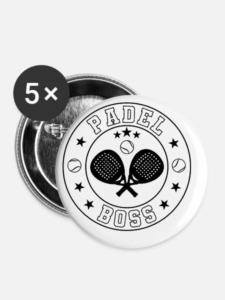 Padel Boss black - Buttons large 2.2''/56 mm (5-pack) - white
