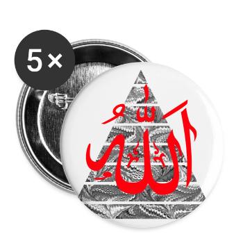 allah red - Buttons large 2.2''/56 mm (5-pack) - white - Front