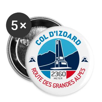 Col d'Izoard 1 - Buttons groß 56 mm (5er Pack) - Weiß - Vorne