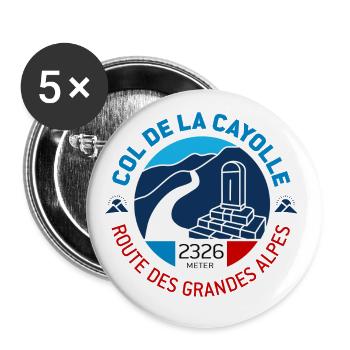 Col de la Cayolle 2 - Buttons groß 56 mm (5er Pack) - Weiß - Vorne