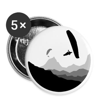 Mountains in a Circle Paragliding grey - Buttons large 2.2''/56 mm (5-pack) - white - Front