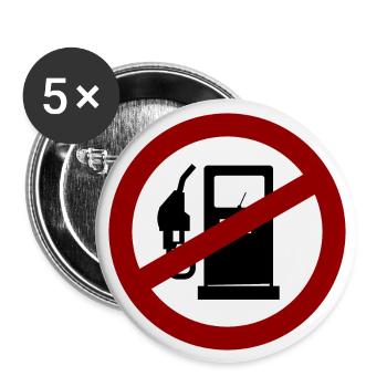 No more gasoline - Lot de 5 grands badges (56 mm) - blanc - Devant