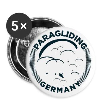 Paragliding Germany - Buttons groß 56 mm (5er Pack) - Weiß - Vorne
