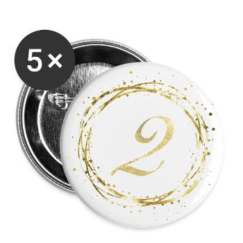 2 - Buttons groß 56 mm (5er Pack) - Weiß - Vorne