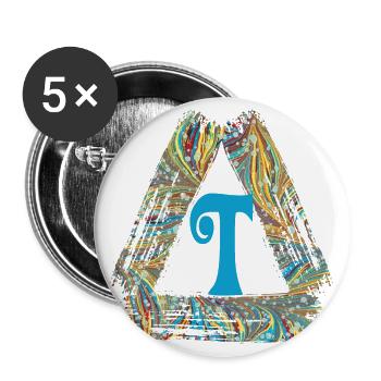 e 201 t - Lot de 5 grands badges (56 mm) - blanc - Devant