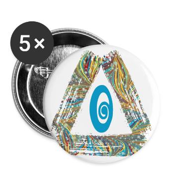 e 201 o - Lot de 5 grands badges (56 mm) - blanc - Devant