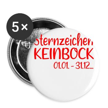 sternzeichen keinbock - Buttons groß 56 mm (5er Pack) - Weiß - Vorne