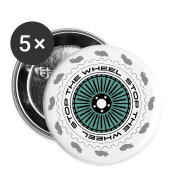 Stop the Wheel - Buttons large 2.2''/56 mm (5-pack) - white - Front