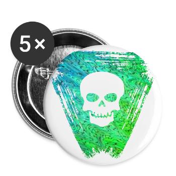 Crâne 2 E 5 - Lot de 5 grands badges (56 mm) - blanc - Devant