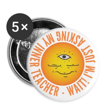 Troisième œil - 3ème œil drôle TShirt - Lot de 5 grands badges (56 mm) - blanc - Devant