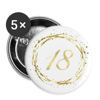 18 - Buttons groß 56 mm (5er Pack) - Weiß - Vorne
