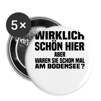schön hier bodensee - Buttons groß 56 mm (5er Pack) - Weiß - Vorne