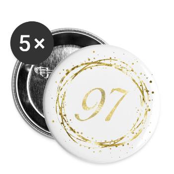 97 - Buttons groß 56 mm (5er Pack) - Weiß - Vorne