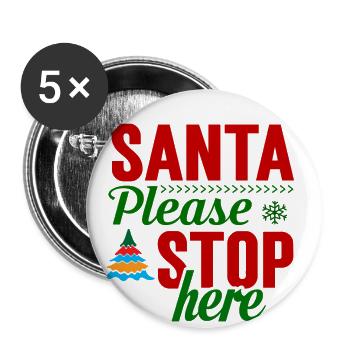 Christmas Party Sweet Claus Merry Christmas T-shirt - Buttons large 2.2''/56 mm (5-pack) - white - Front
