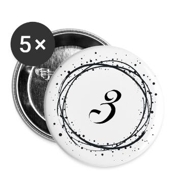 3 - Buttons large 2.2''/56 mm (5-pack) - white - Front