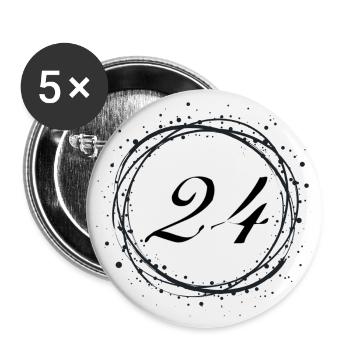 24 - Buttons groß 56 mm (5er Pack) - Weiß - Vorne