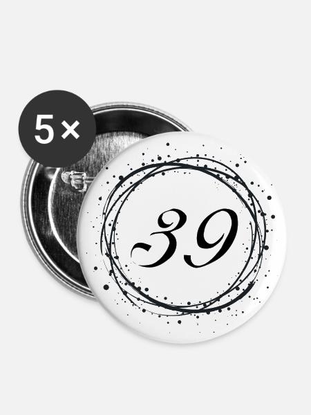 39 - Buttons groß 56 mm (5er Pack) - Weiß