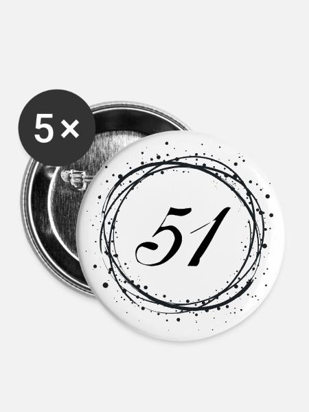 51 - Buttons groß 56 mm (5er Pack) - Weiß
