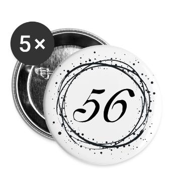 56 - Buttons groß 56 mm (5er Pack) - Weiß - Vorne