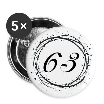 63 - Buttons groß 56 mm (5er Pack) - Weiß - Vorne