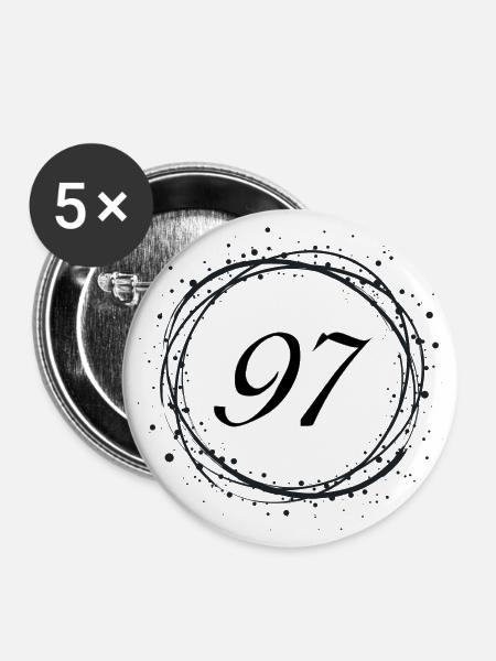 97 - Buttons groß 56 mm (5er Pack) - Weiß