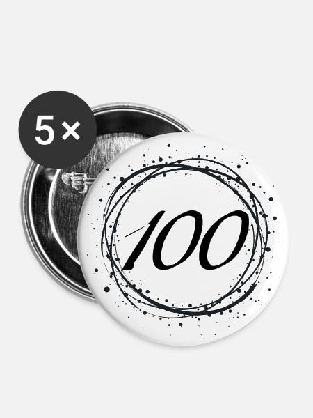 100 - Buttons groß 56 mm (5er Pack) - Weiß