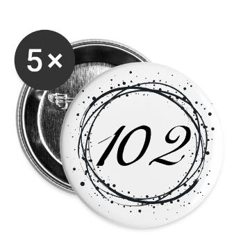 102 - Lot de 5 grands badges (56 mm) - blanc - Devant