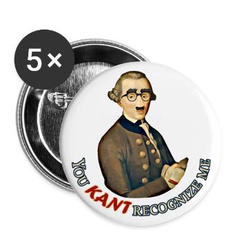 Funny Philosopher: Can't recognize Immanuel Kant - Buttons large 2.2''/56 mm (5-pack) - white - Front