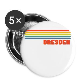 Dresden - Buttons groß 56 mm (5er Pack) - Weiß - Vorne