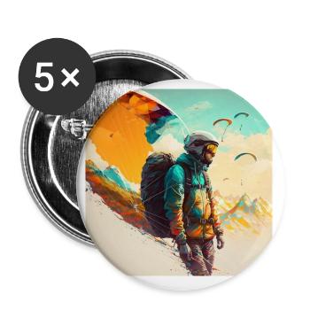 Paragliding - Buttons large 2.2''/56 mm (5-pack) - white - Front