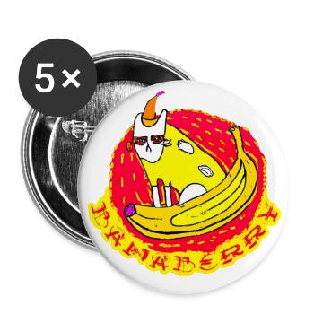 Banaberry - Buttons groß 56 mm (5er Pack) - Weiß - Vorne
