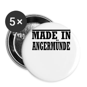 made in Angermünde - Buttons groß 56 mm (5er Pack) - Weiß - Vorne