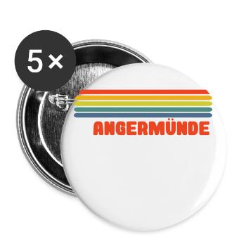 Angermünde - Buttons groß 56 mm (5er Pack) - Weiß - Vorne