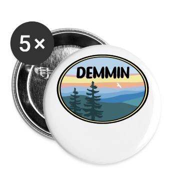 Demmin - Buttons groß 56 mm (5er Pack) - Weiß - Vorne