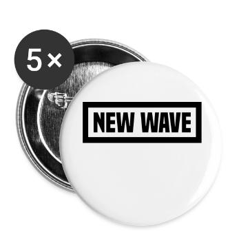 new wave - Buttons groß 56 mm (5er Pack) - Weiß - Vorne