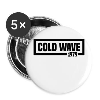 cold wave - Buttons groß 56 mm (5er Pack) - Weiß - Vorne