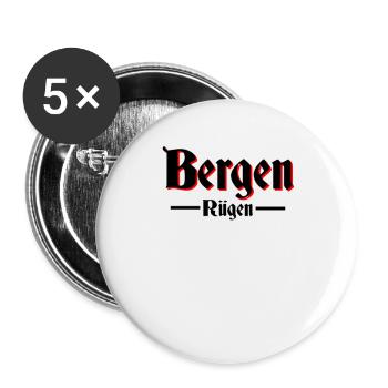 Bergen Rügen - Buttons groß 56 mm (5er Pack) - Weiß - Vorne
