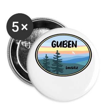 Guben - Buttons groß 56 mm (5er Pack) - Weiß - Vorne