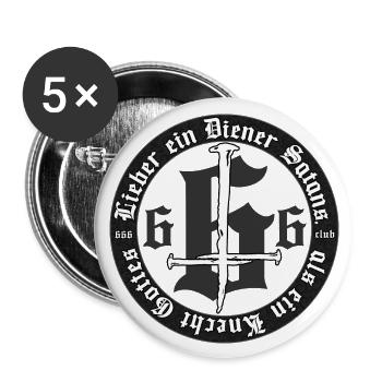 Lieber ein Diener Satans, als ein Knecht Gottes - Buttons groß 56 mm (5er Pack) - Weiß - Vorne