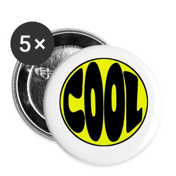 cool schwarz auf gelb im comicstil - Buttons groß 56 mm (5er Pack) - Weiß - Vorne