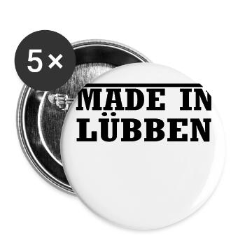 made in Lübben - Buttons groß 56 mm (5er Pack) - Weiß - Vorne