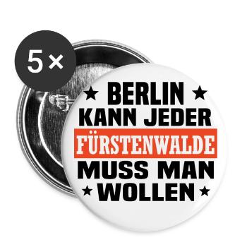 Fürstenwalde Spree - Buttons groß 56 mm (5er Pack) - Weiß - Vorne