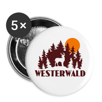 Westerwald - Buttons groß 56 mm (5er Pack) - Weiß - Vorne