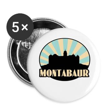 Montabaur Burg - Buttons groß 56 mm (5er Pack) - Weiß - Vorne