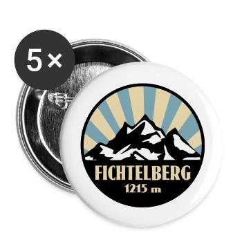 Fichtelberg - Buttons groß 56 mm (5er Pack) - Weiß - Vorne