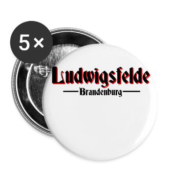 Ludwigsfelde - Buttons groß 56 mm (5er Pack) - Weiß - Vorne
