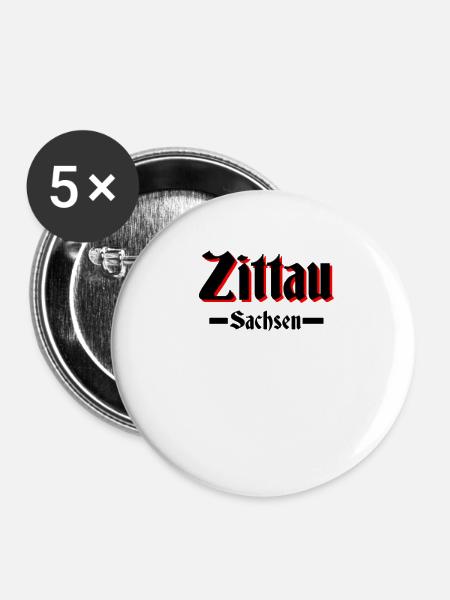 Zittau - Buttons groß 56 mm (5er Pack) - Weiß