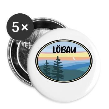 Löbau Landschaft Bergland - Buttons groß 56 mm (5er Pack) - Weiß - Vorne