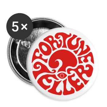FORTUNE TELLER - rot - Wahrsager*in psychedelic - Buttons groß 56 mm (5er Pack) - Weiß - Vorne
